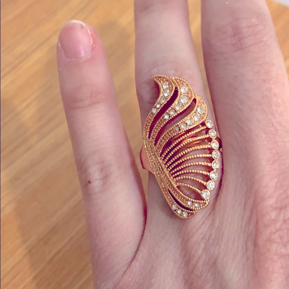 🆕❤️🔥1 LEFT❤️🔥Rose Gold Adjustable Wings Ring - Picture 2 of 5